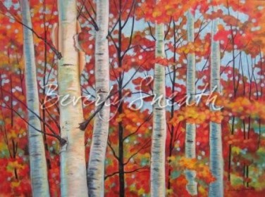 Birch Woods acrylic compressed 30 X 40