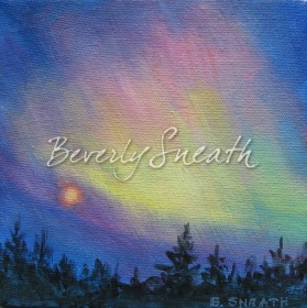 Northern Lights Moon acrylic 6 X 6