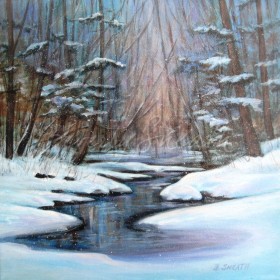 Effingham Stream acrylic 12 X 12 $300