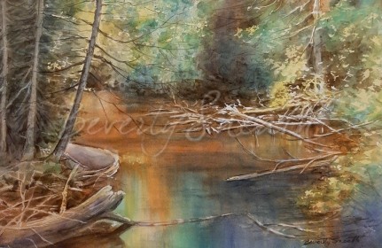 River in Combermere framed SOLD