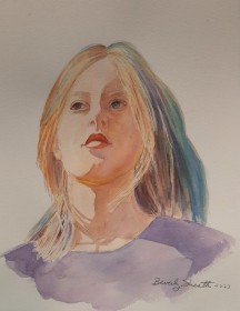Maia watercolour portrait 2023