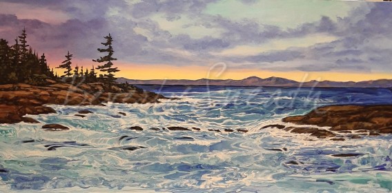 Restless Water 24 X 48 acrylic