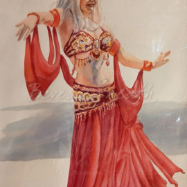 Belly Dancer (watercolour image 13 X 19.5 in.)