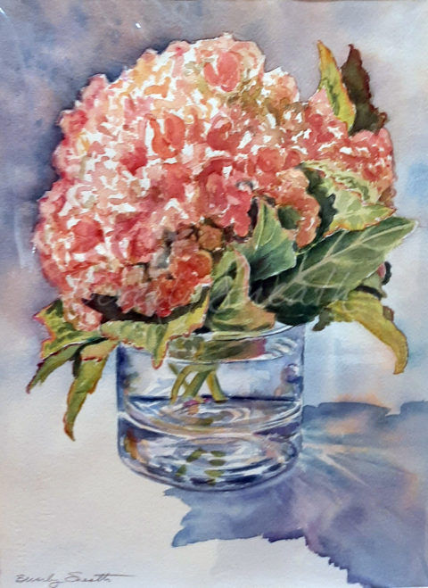 Hydrangea in Glass Vase