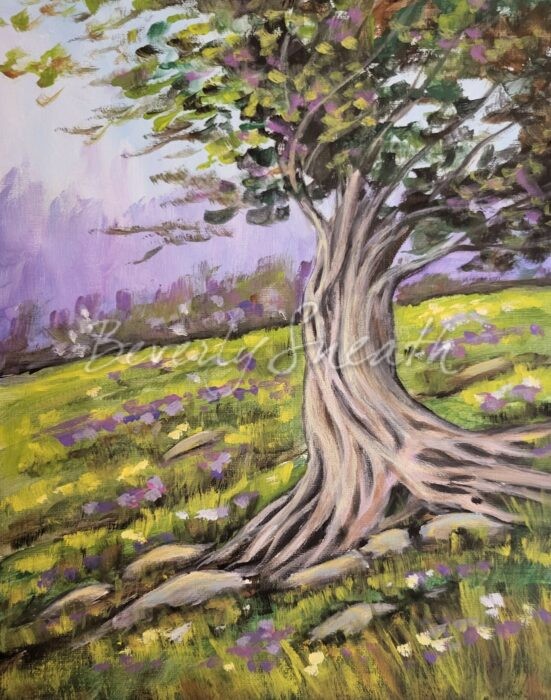 Fairty Tree Paint NIght March St Patrick's Day Irish meadow