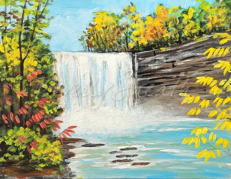 Ball's Falls Paint Night waterfall August Summer